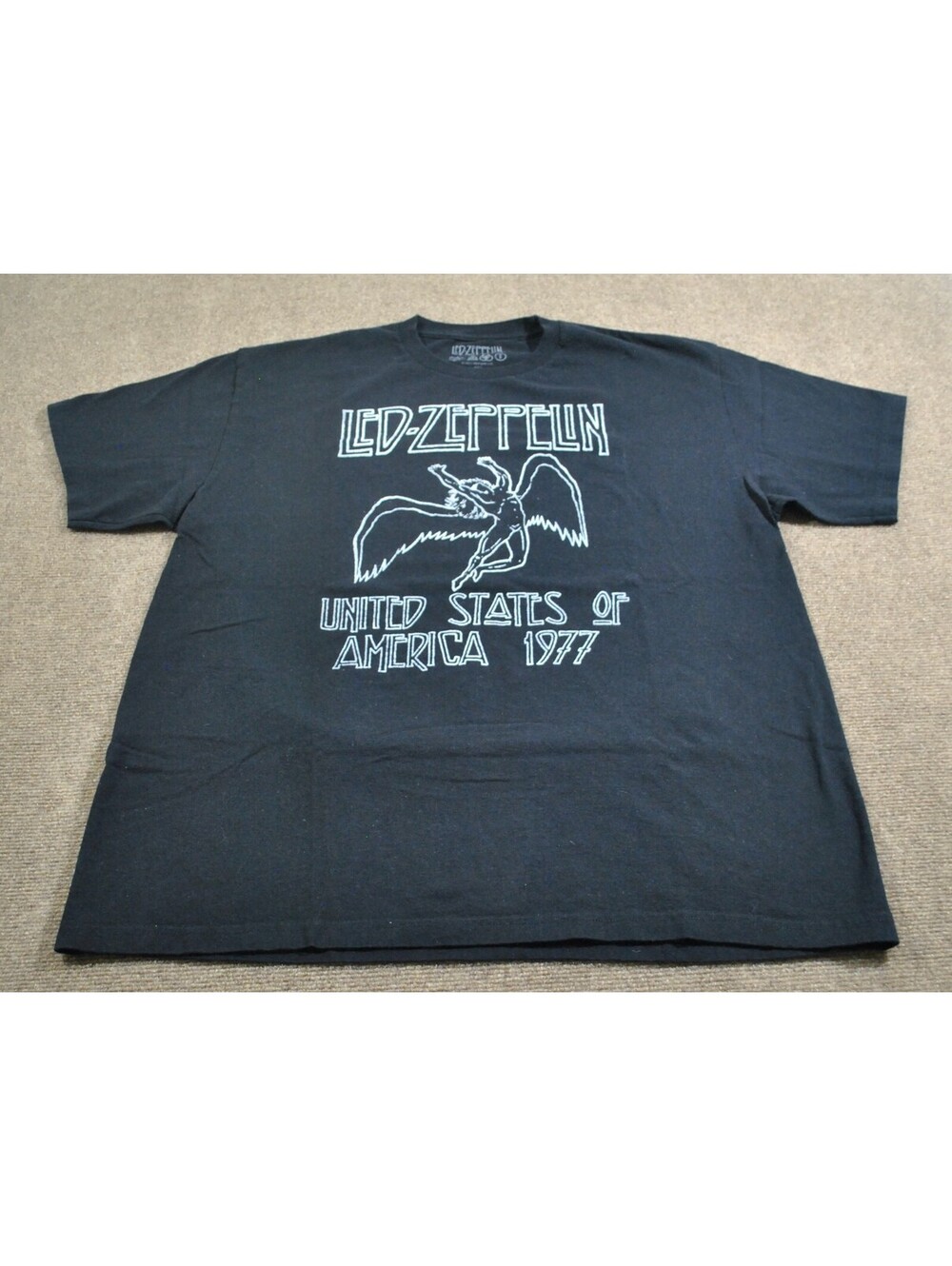 Led Zeppelin Rock & Roll Band Tour Album Music Black Shirt Size X-Large
